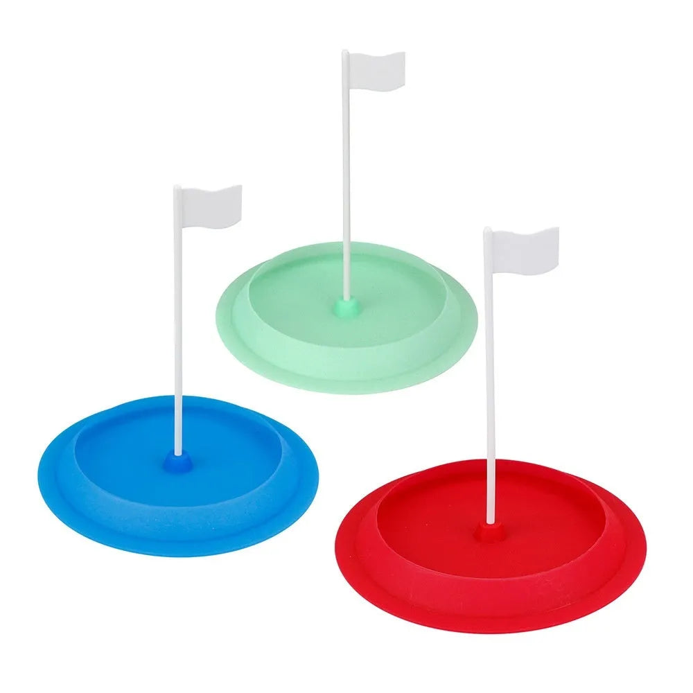 Silicone golf putting practice cup with 16cm diameter in red, green or blue