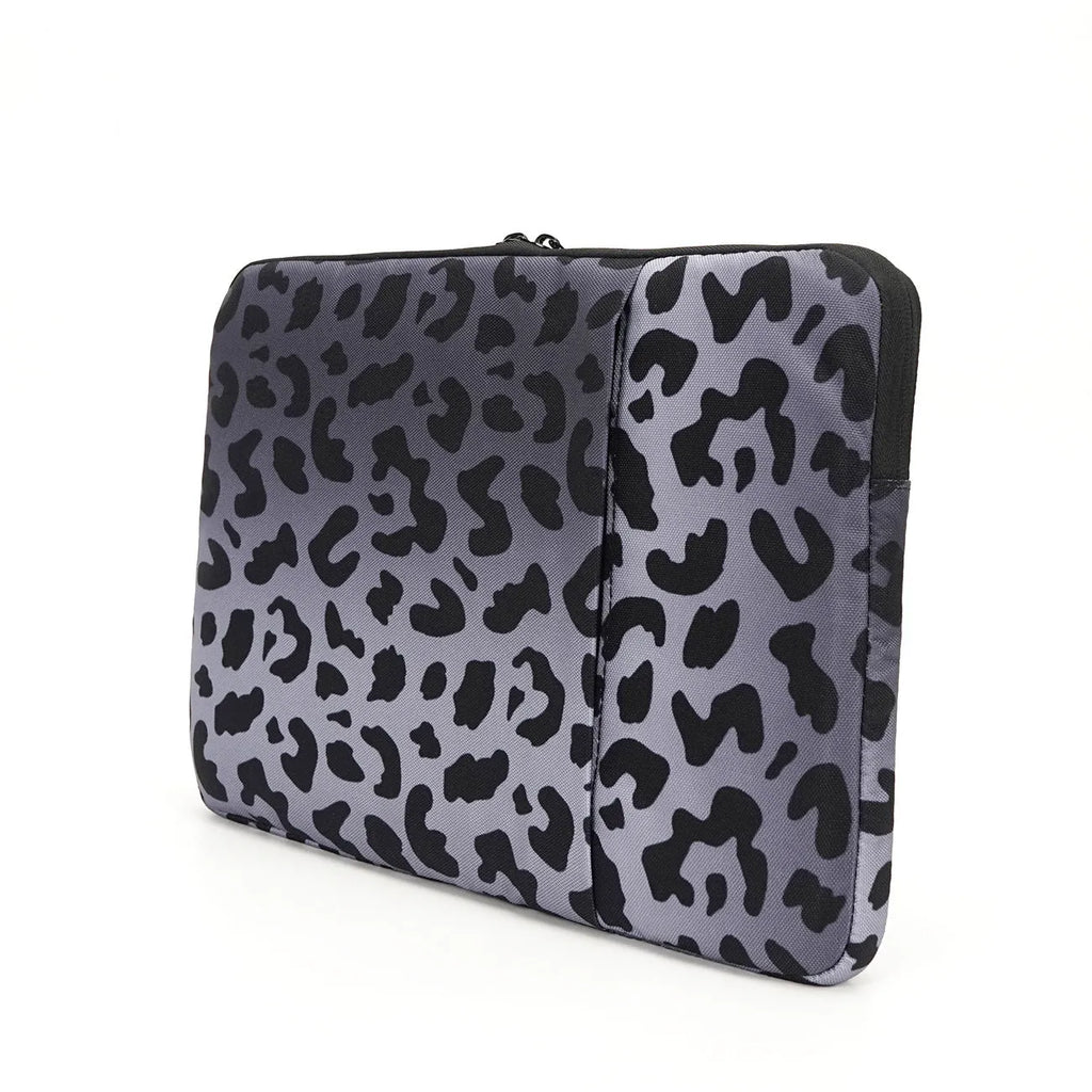 Leopard print laptop sleeve for 13-16 inch computers with anti-shock protection