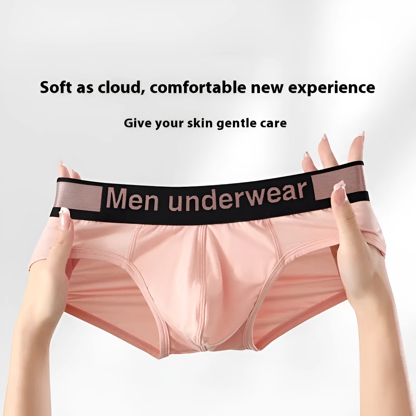 Men's modal briefs with gradient belt design in black, white or pink colours
