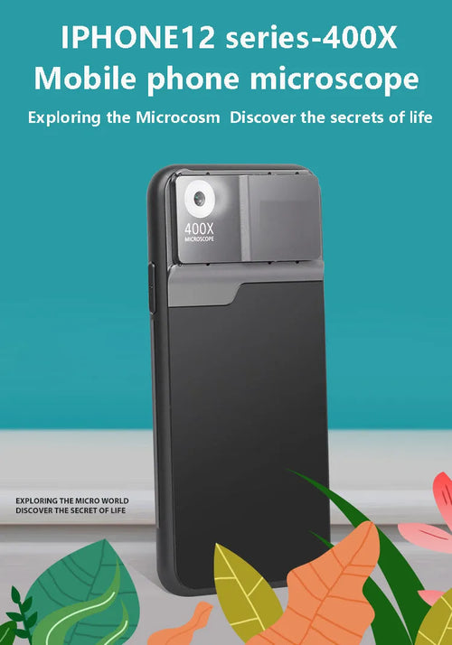Black silver aluminium alloy mobile phone microscope lens with protective case for iPhone compatibility