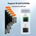 Black M.2 SSD external enclosure with USB Type-C connector for 10Gbps data transfer