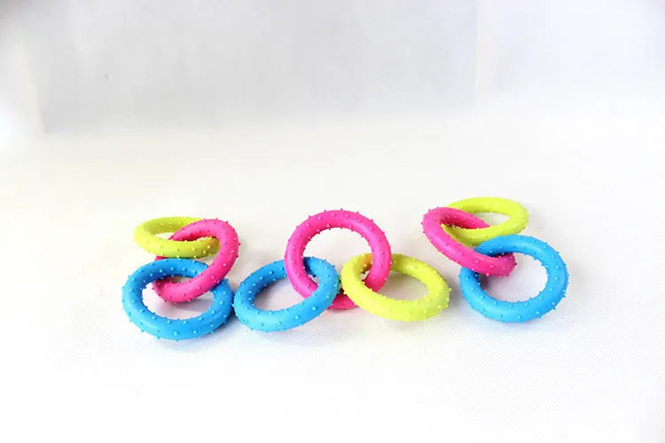 TPR rubber three-chain dog molar chew toy for aggressive chewers