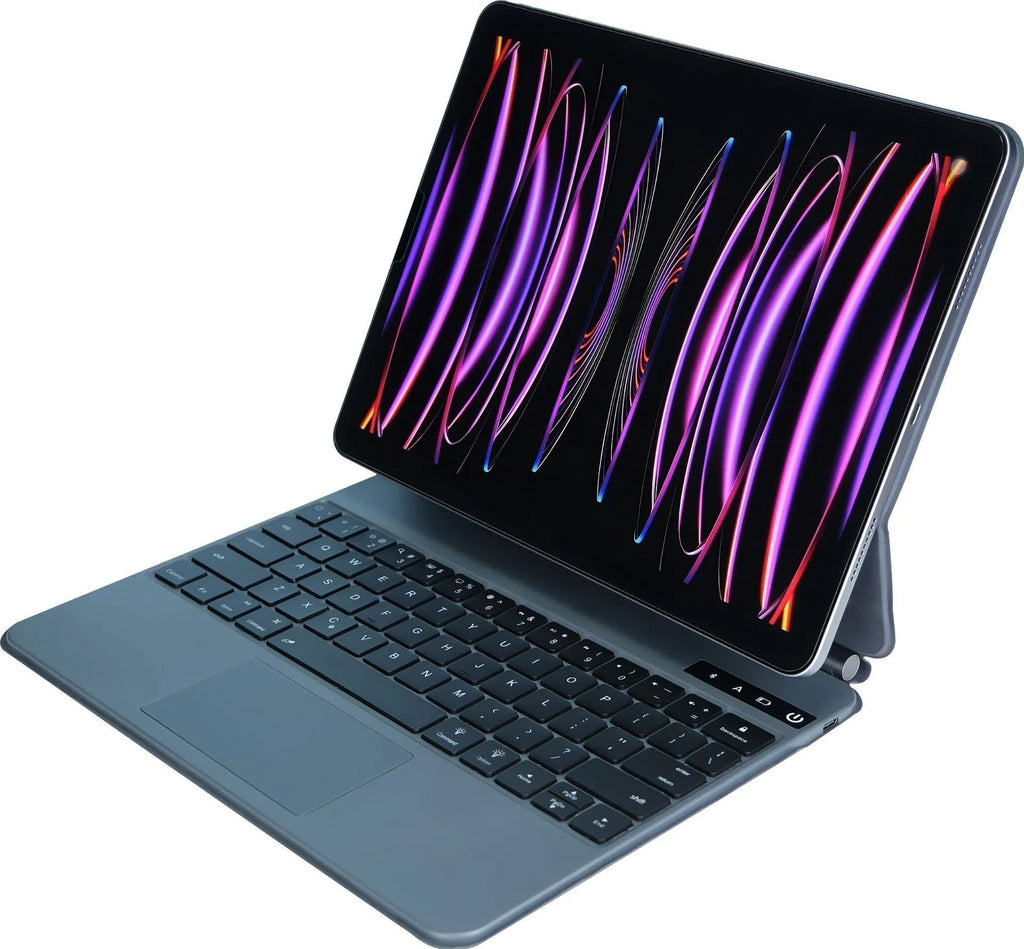 Bluetooth keyboard with magnetic suction protective cover for iPad tablets in multiple colours