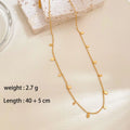 Gold electroplated titanium steel geometric pendant necklace for women in round slice, square, or water drop shape