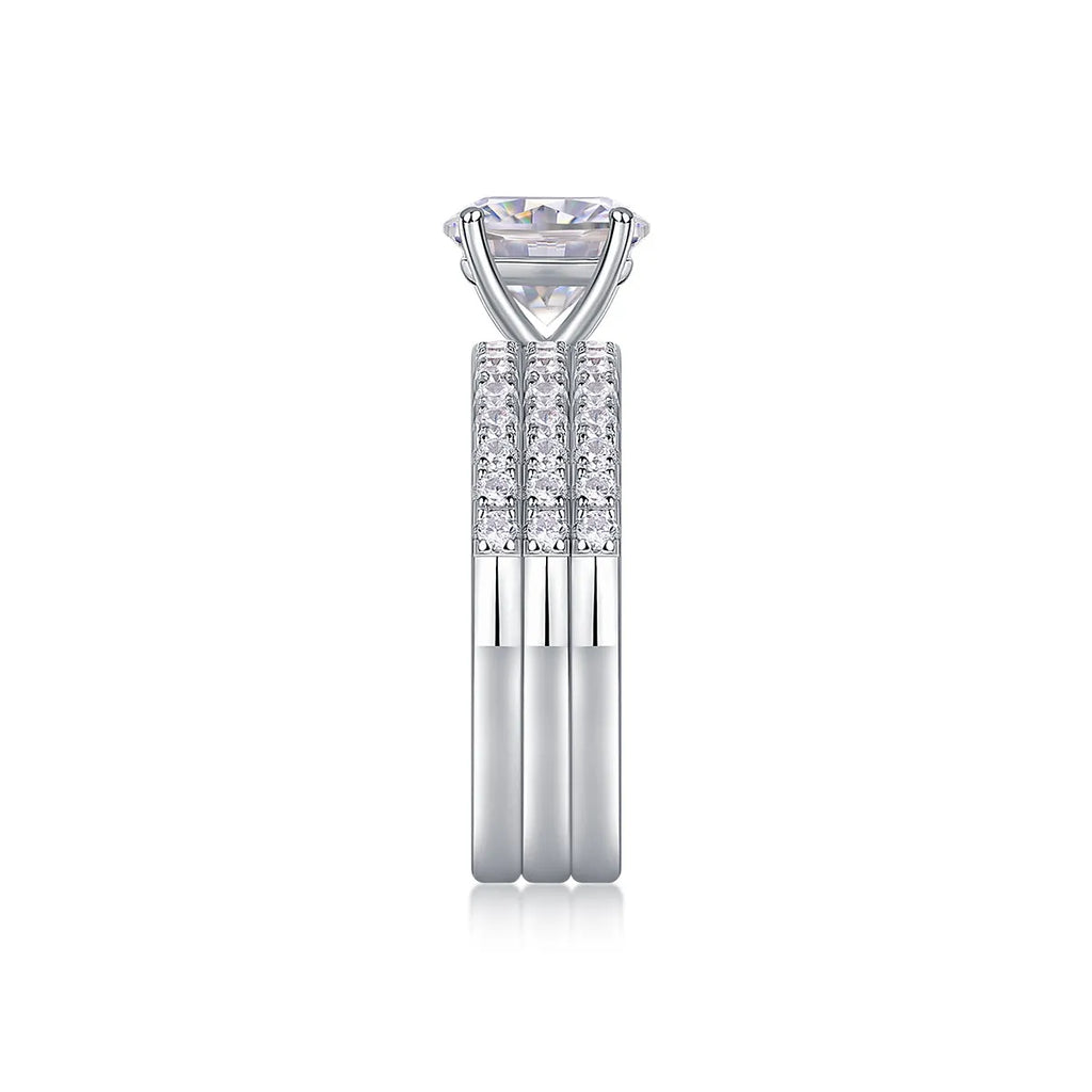 2-carat moissanite ring set in S925 silver with platinum plating, GRA certificate and gift box, sizes 5 to 9