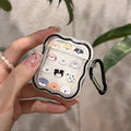Transparent TPU protective case for AirPods 3 with cute dog and cat full-screen print and black edge