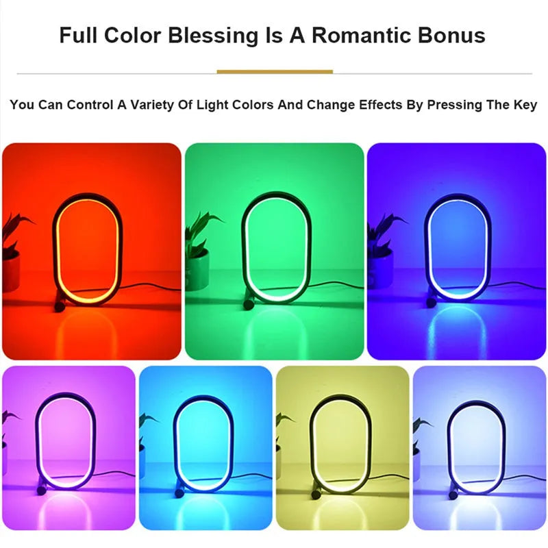 USB plug-in oval acrylic night light with touch control, metal base, and dimmable LED in black
