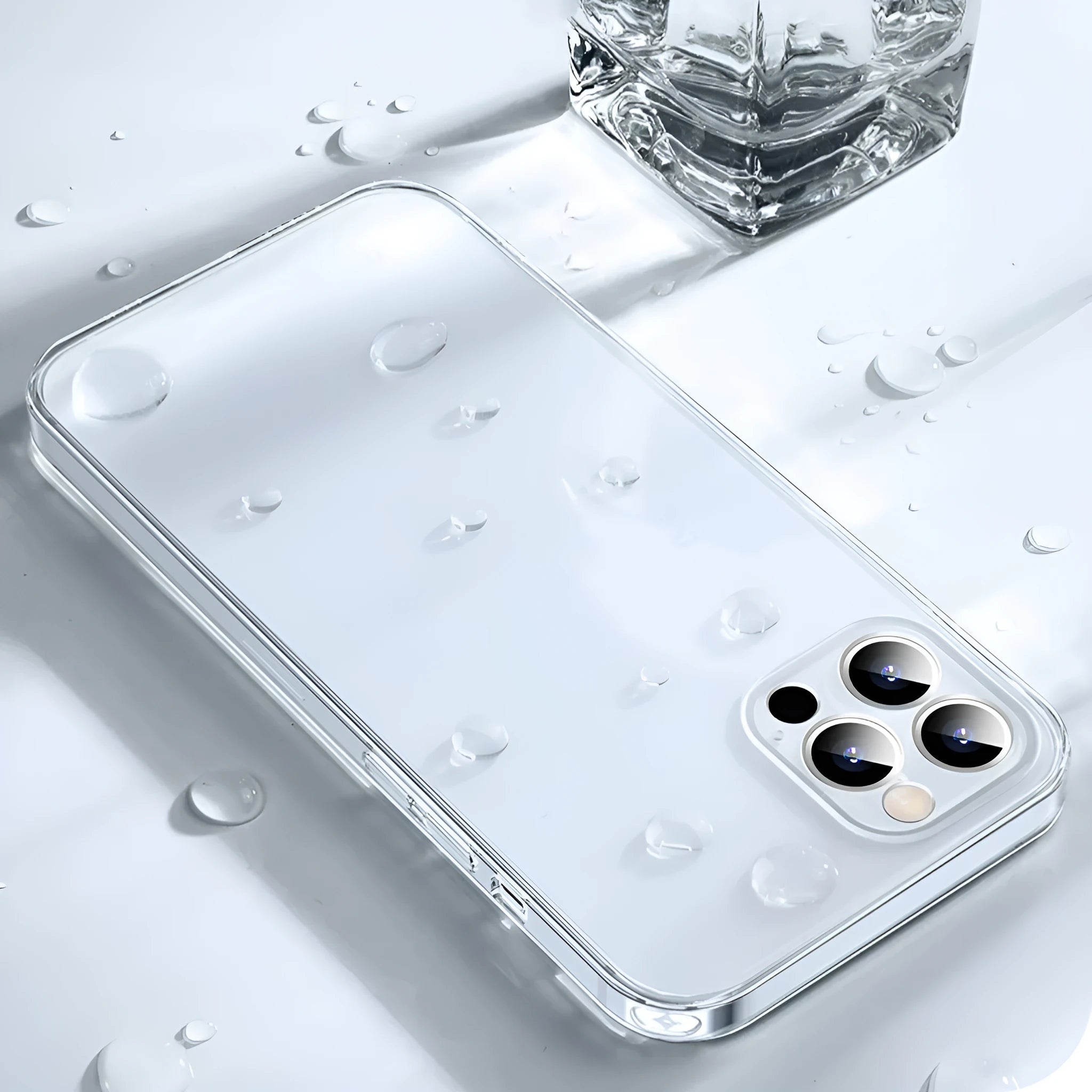 Transparent silicone soft case TPU phone back cover compatible with Apple iPhone