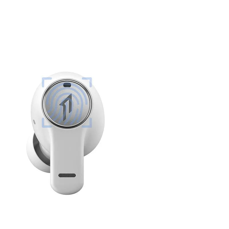 Pearl white true wireless Bluetooth sports headphones with waterproof construction