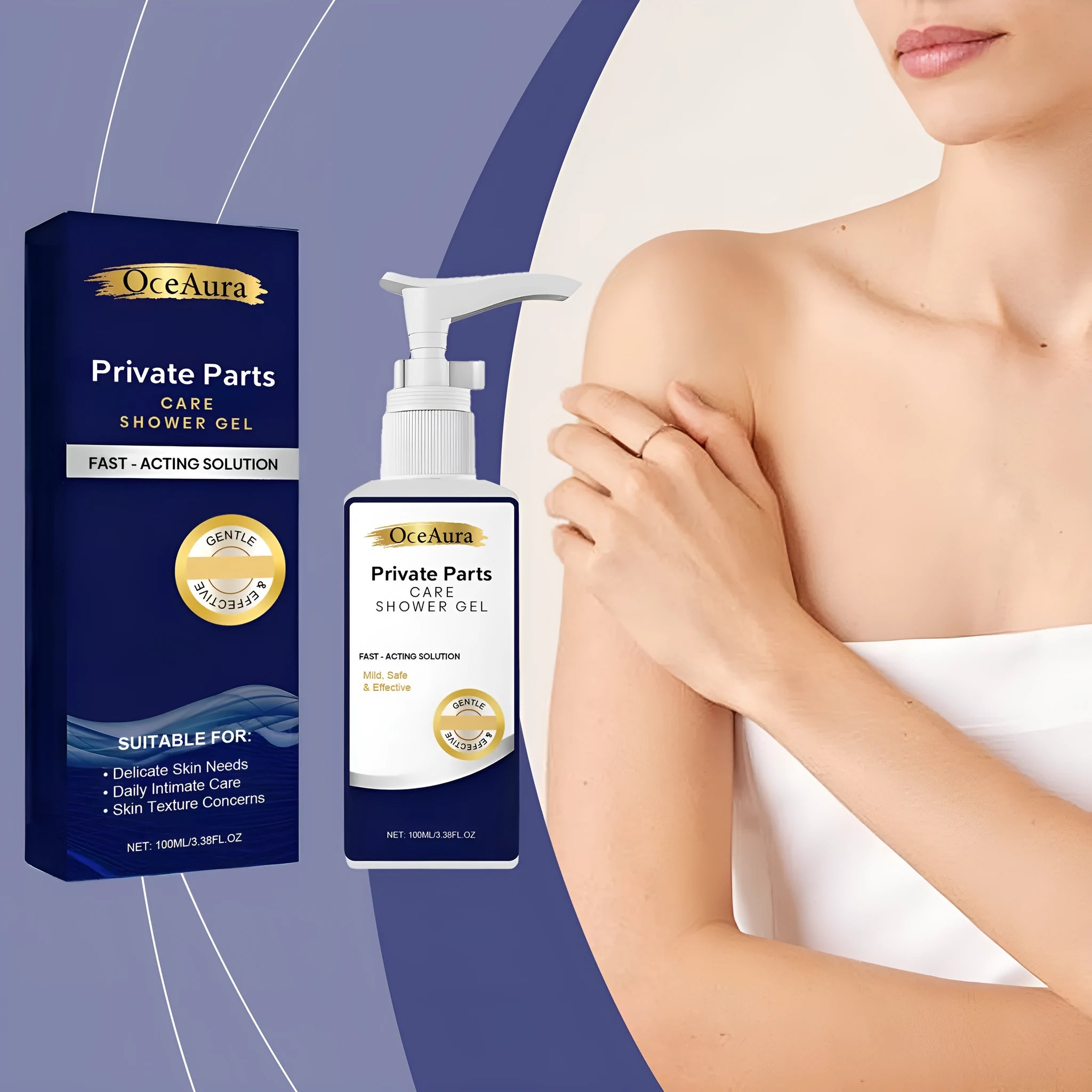 Private Parts Care Shower Gel 100ml bottle with salicylic acid for intimate hygiene
