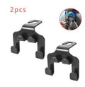 Car-mounted ABS multifunctional hook showing dual design for hanging items and phone bracket use