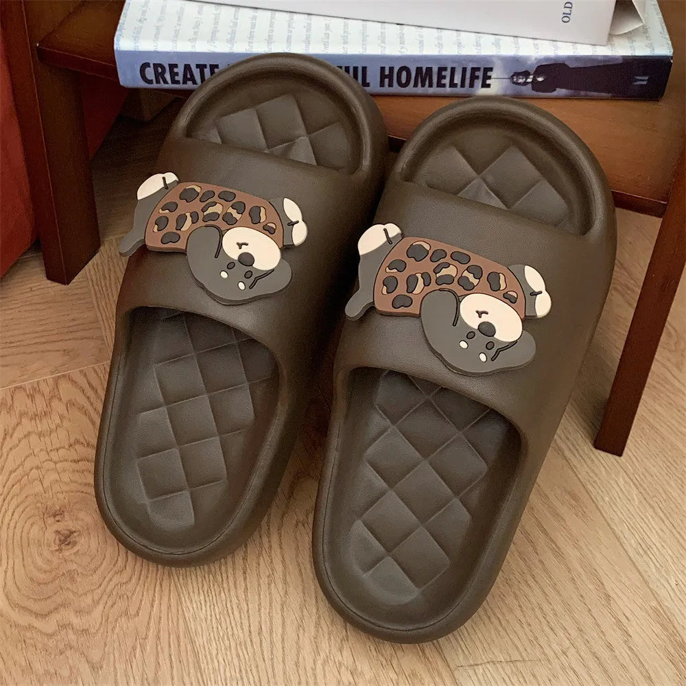 EVA flip flops with thickening sole in desert brown colour for home and outdoor leisure wear