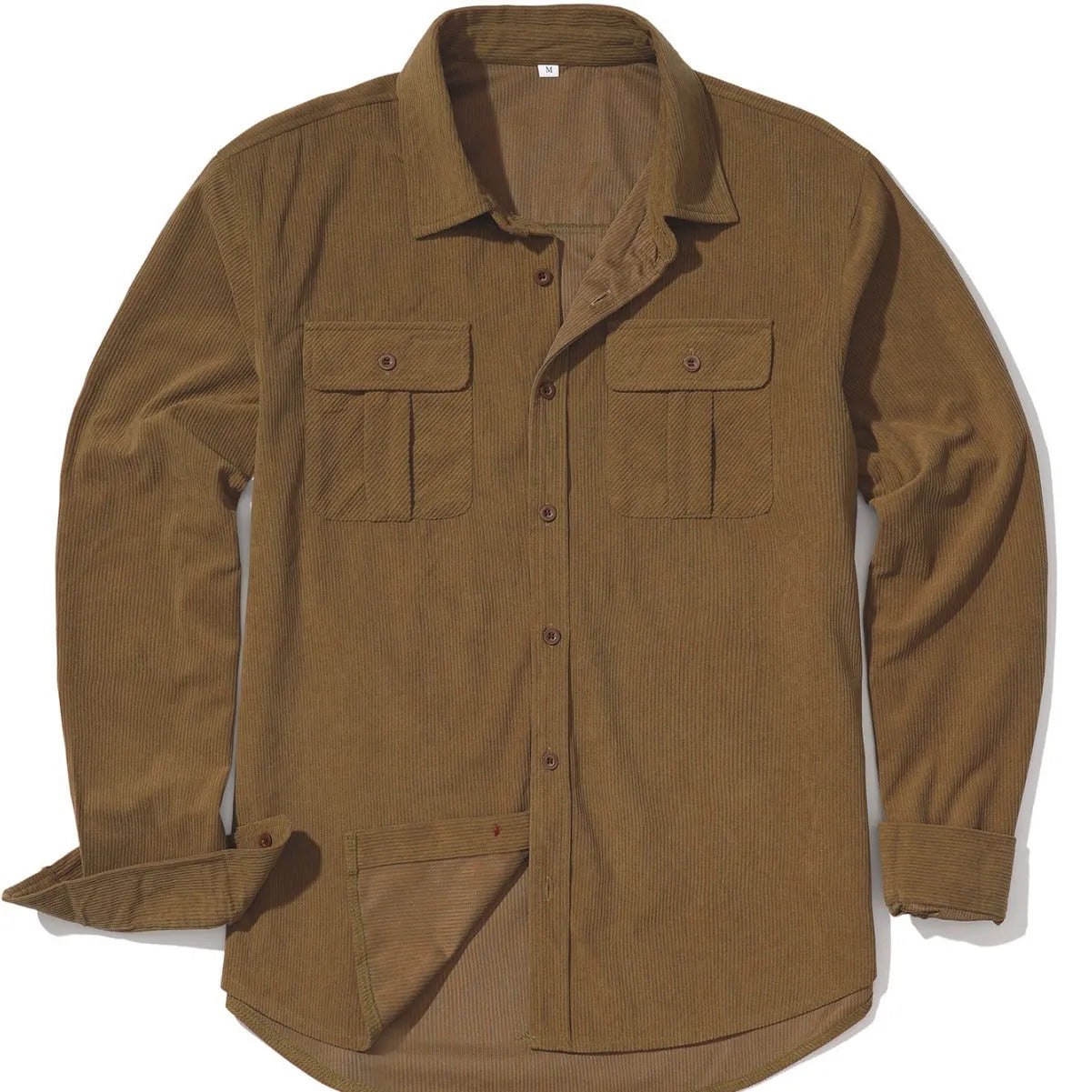 Men's loose corduroy shirt in Japanese retro style with long sleeves