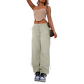 Straight-leg multi-pocket cargo casual trousers in six colour options with loose fit design