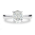 Oval moissanite ring in four-claw setting, D colour, electroplated band, sizes 5 to 9