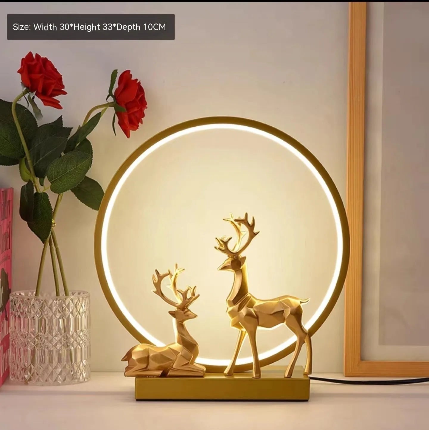 Modern bride dowry lamp in noble gold colour with remote control for wedding gifts