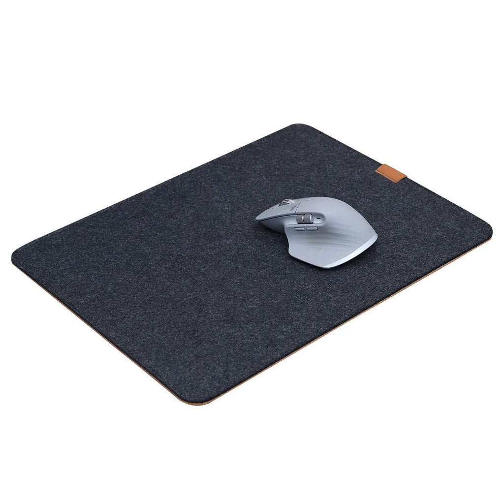 Japanese style felt cork desk mat with non-slip base in black and gray pattern