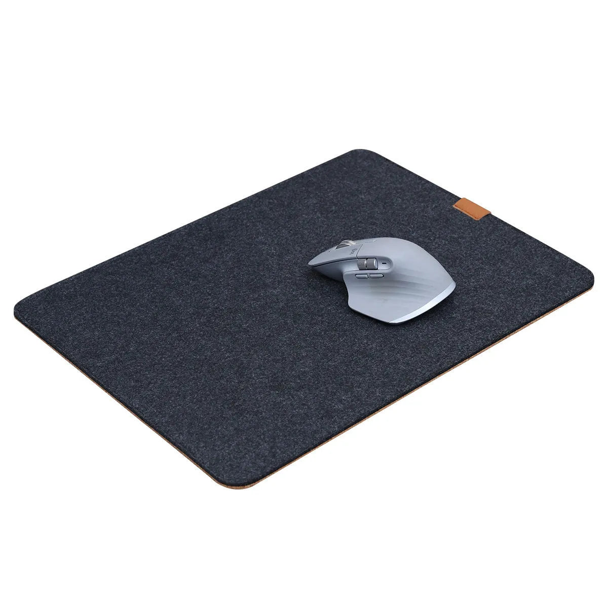 Japanese style felt cork desk mat with non-slip base in black and gray pattern