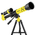 White 150X kids astronomical telescope on tripod compatible with Apple iPhone