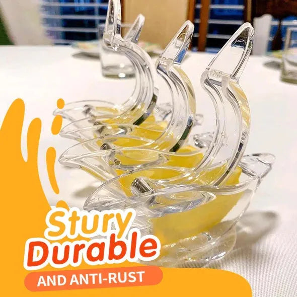 Transparent acrylic manual lemon juicer with bird design for fresh citrus extraction