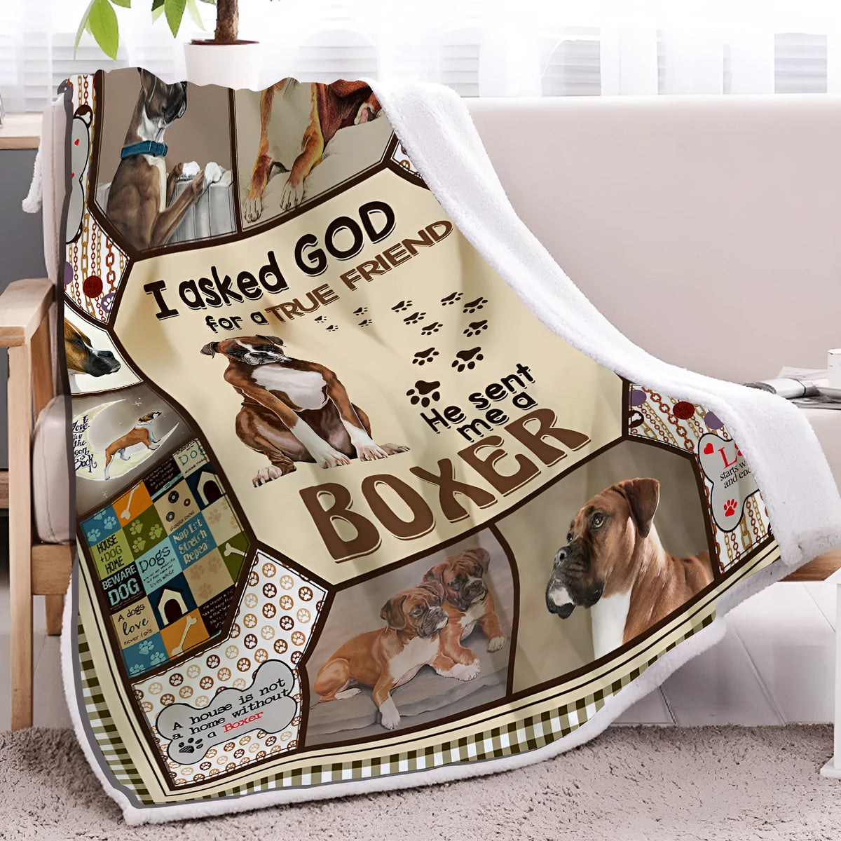 Brown Sherpa fleece blanket, 150x200cm, soft warm throw with hemmed edges for couch, daybed, or nursery