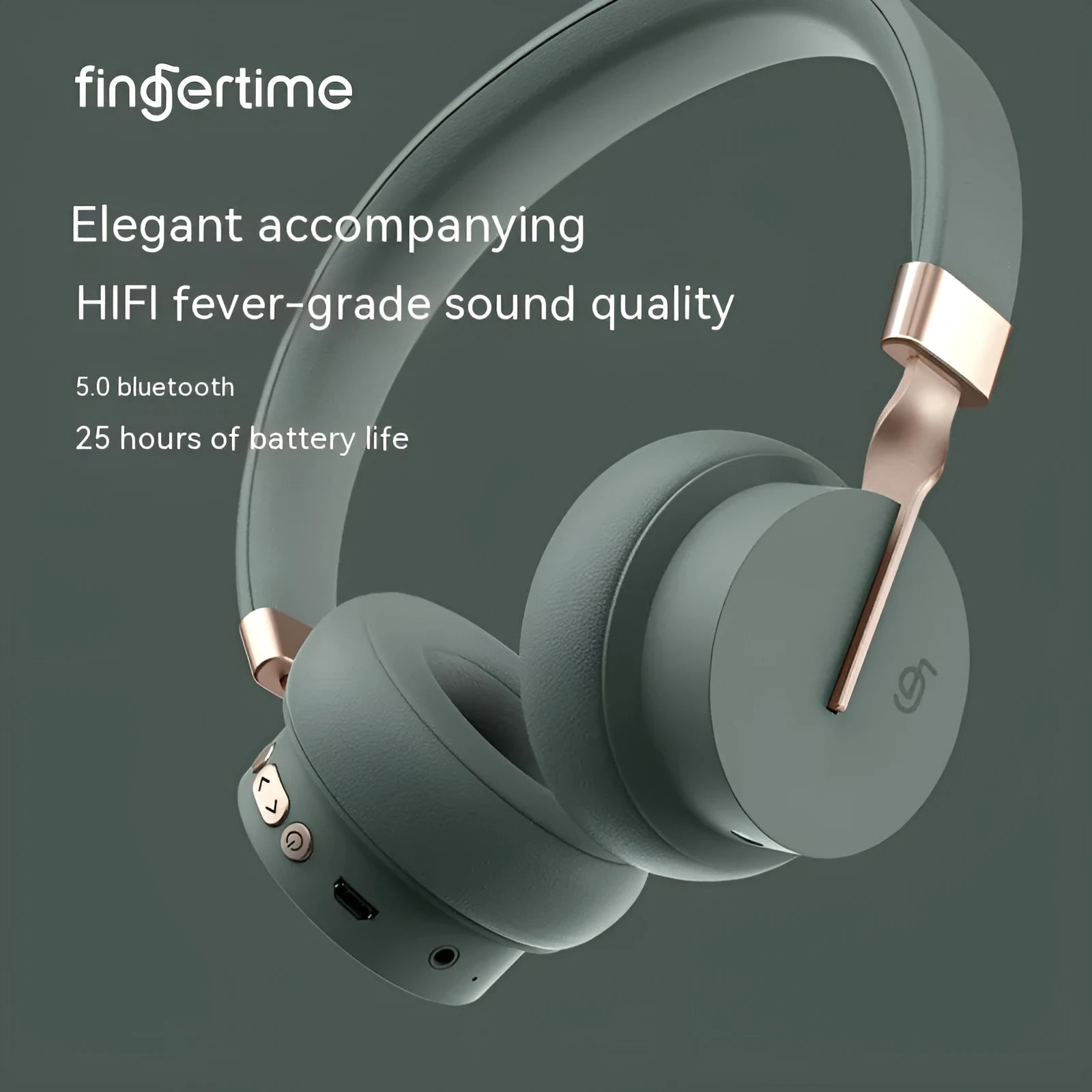 Solid colour headworn Bluetooth headset in one of five colours: green, black, blue, red, or white.