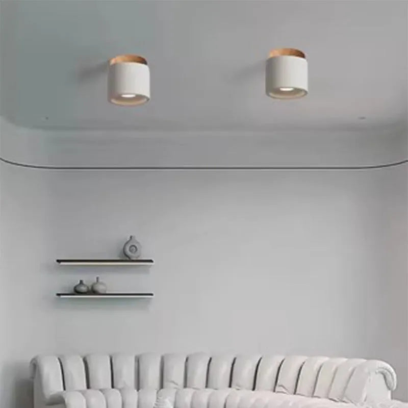 Cement Japanese-style ceiling lamp with white sandstone finish, 220V, for corridor and restaurant use