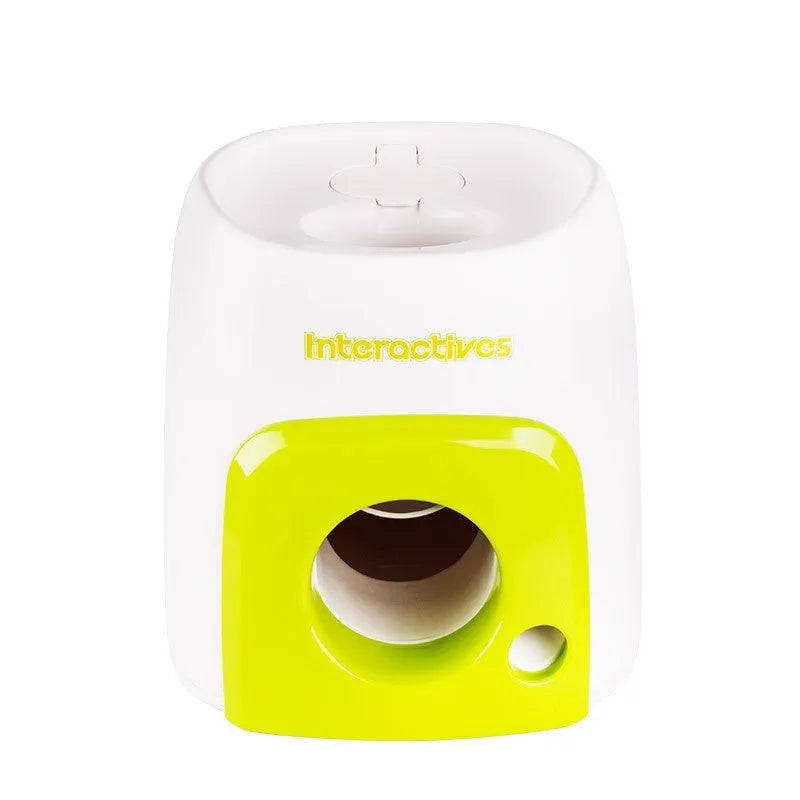 Green ABS plastic pet dog baseball food reward machine interactive treat dispenser