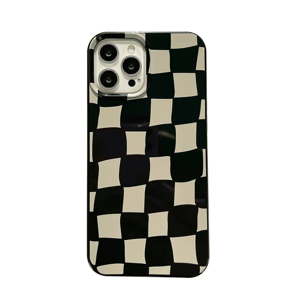 Bright Black Twisted Grid TPU back cover for iPhone 13 Pro Max