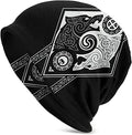 Cotton sleeve cap with Viking wolf totem design and double-layer elastic for street dance