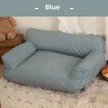 Waterproof PU leather pet sofa bed in orange, coffee or blue, four sizes for dogs and cats