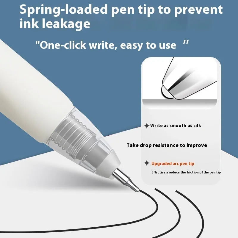 A 10-pack of quick-drying gel pen refills in black, blue, red, and ink blue colours for bullet point pens.
