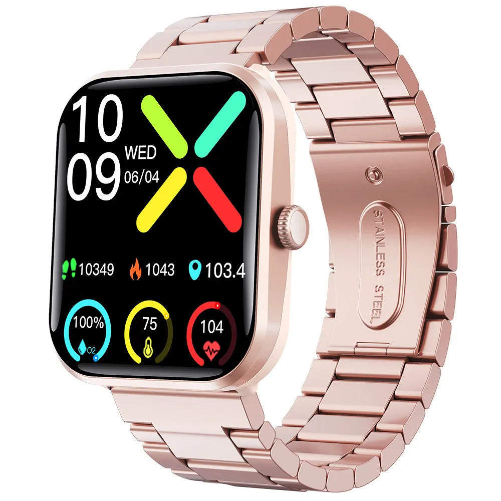 Men's Fashion F96 multi-functional sport smart watch in black with health monitoring and Bluetooth calling features