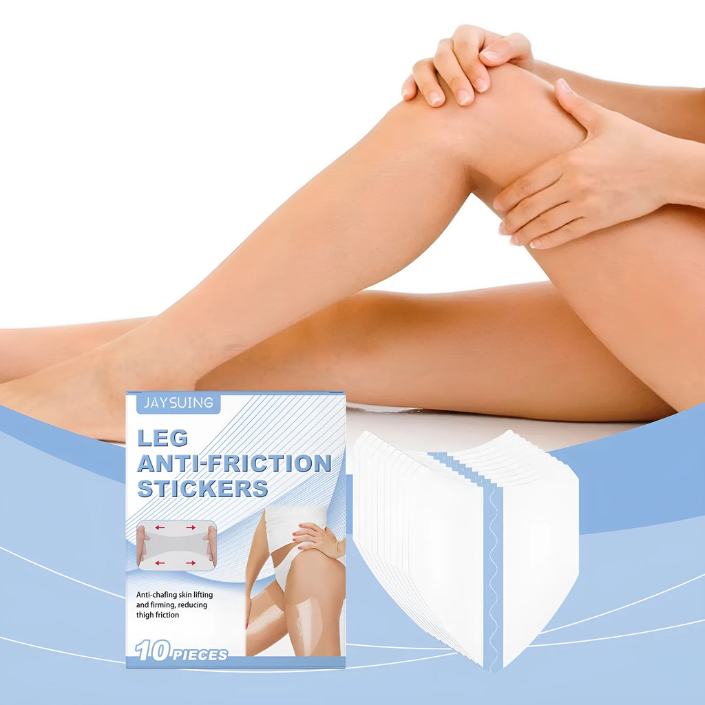 Pack of 10 leg anti-wear patches with moisturising ingredients including sodium hyaluronate and glycerin