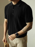 Men's loose fit solid colour T-shirt in black and white polyester fabric