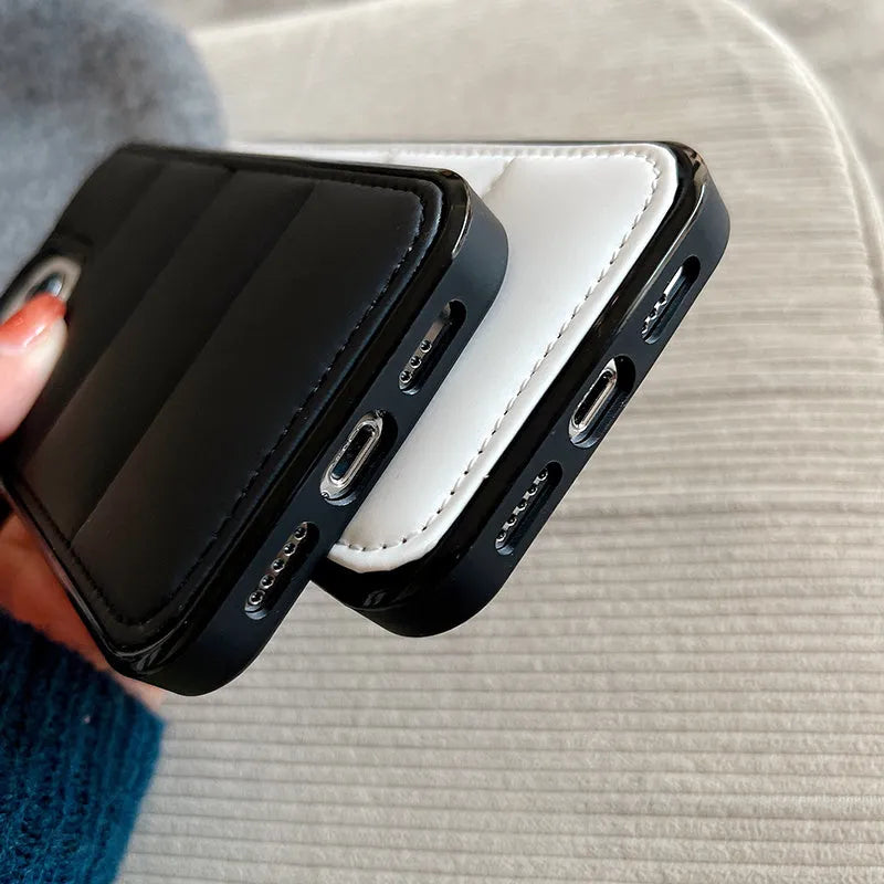 Candy down jacket shaped phone case for iPhone in solid colour.