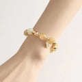 Gold rutilated quartz crystal bracelet in Lucky Fortune colour with Korean style design.