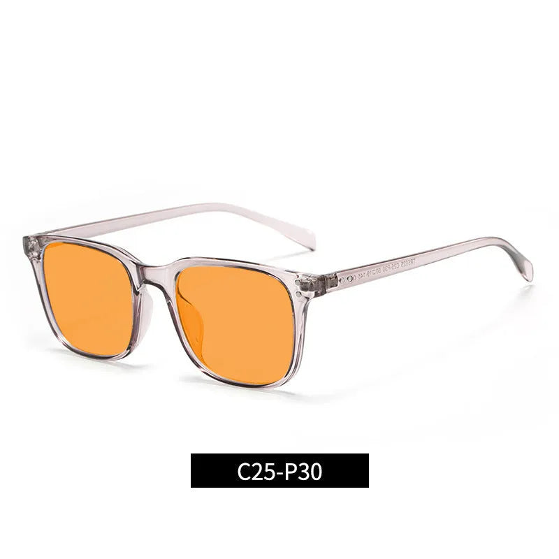 Orange lens anti-blue light glasses with a TR90 frame, shown in one of eleven available colour options.