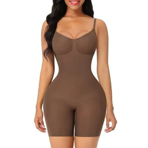 Plus size nylon one-piece shaping underwear in black with hip lifting and belly contracting function, adjustable fit