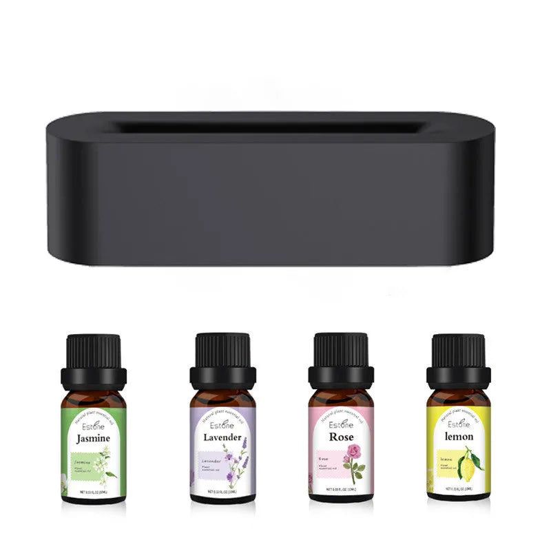 White square flame aroma diffuser with LED lights and water mist emission