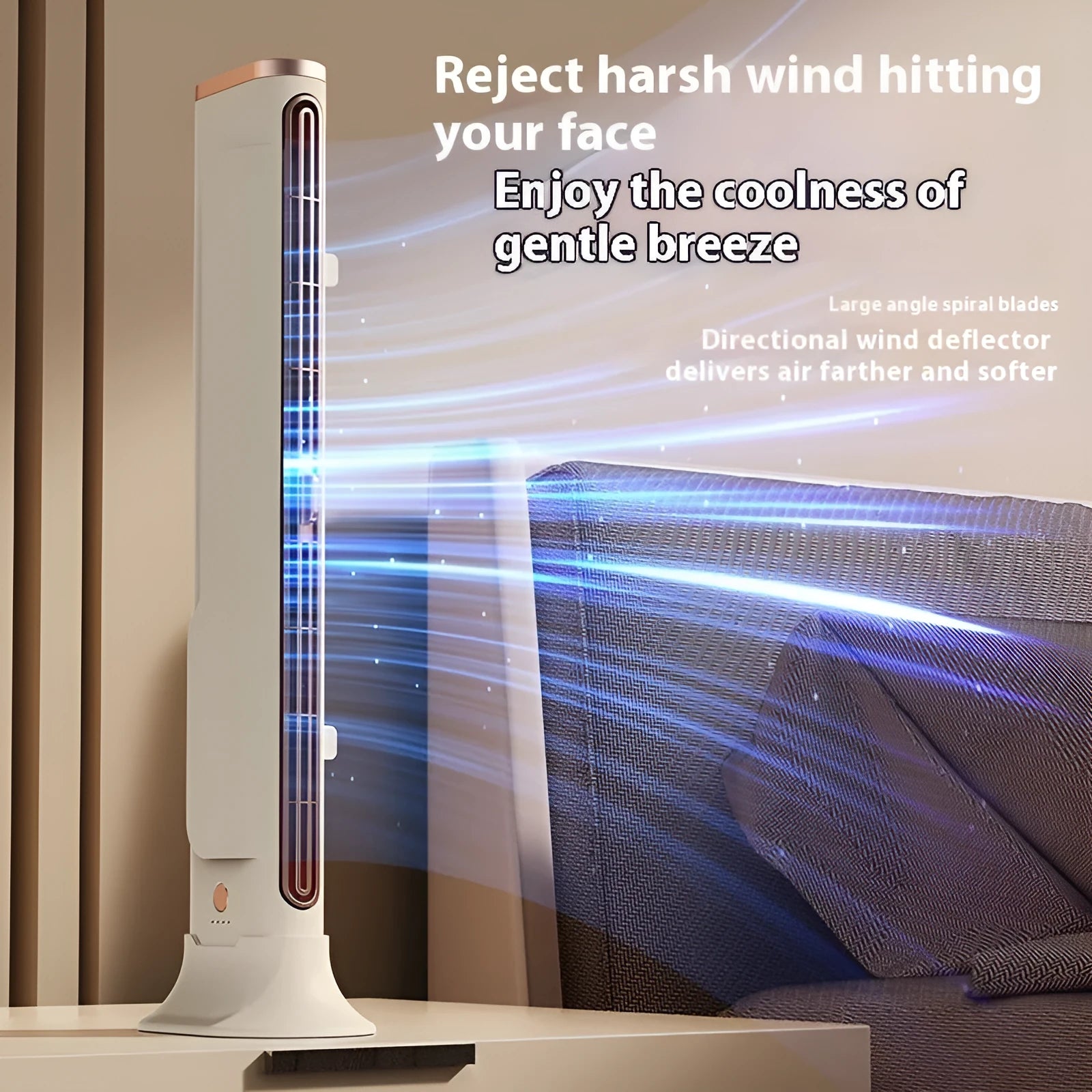 Household stand dual-purpose floor fan with USB light and sound, 37x7cm, grey, three speed settings, battery operated
