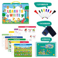 Montessori handwriting practice book set with erasable pens and reward stickers for children's writing skills