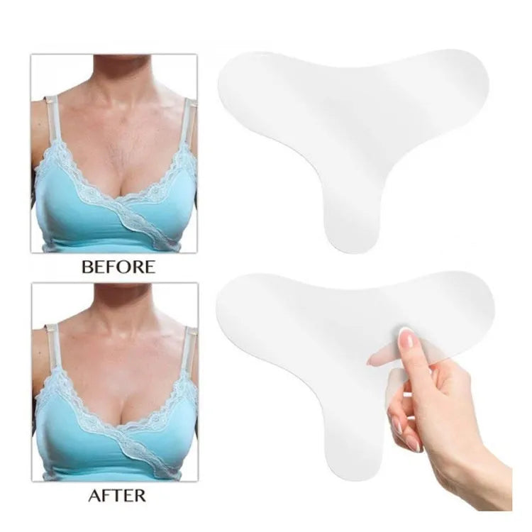 Transparent anti-wrinkle silicone patches in T-shaped, heart-shaped, triangle and neck sticker designs