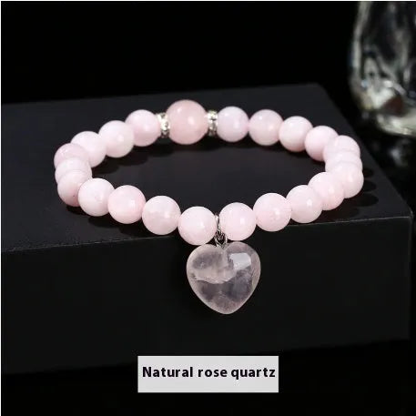 Handmade Tigereye crystal pendant bracelet with six natural gemstones in geometric design