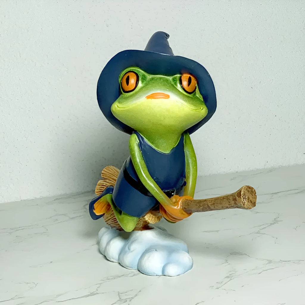 European style Magic Yoga Frog home ornament in RDW123 colour on a shelf