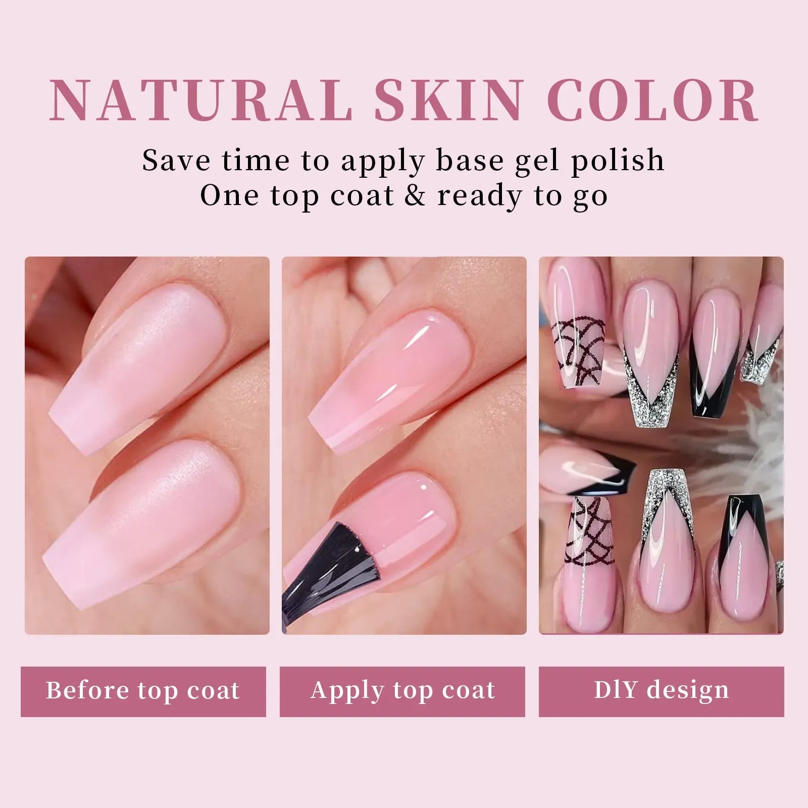 Nude seamless wear armour nail stickers removable set showing colour variations 01 through 08