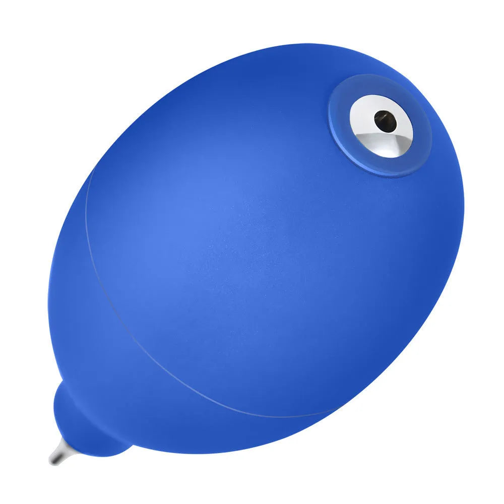 Blue and black rubber dust removal ball for cleaning cameras and mobile phones