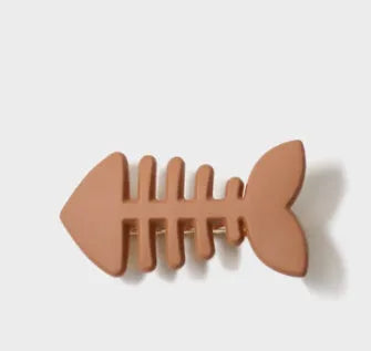 Fishbone pattern barrette hair clip in neutral colour options for side bangs styling