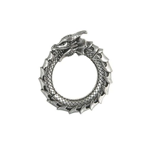 Pair of large geometric hollow-out earrings in antique silver dragon finish