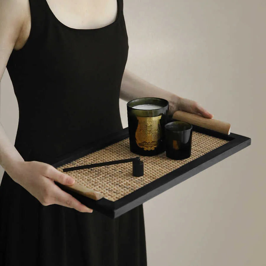 Pine wood compartment dining tray for living rooms and tea rooms in large and small sizes.
